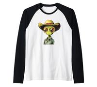 Disfraz de vaquero alienígena listo para conquistar el universo Camiseta Manga Raglan
