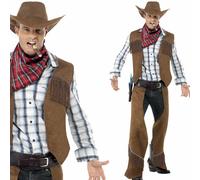 Disfraz De Vaquero Con Flecos Deluxe De El Viejo Oeste Talla Mediana