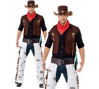 Disfraz De Vaquero Para Adultos Traje Elegante Hombre Oeste Salvaje Nuevo
