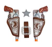 Disfraz de vaquero para niños, accesorios de fiesta occidental, disfraz de vaquero, con cinturón y estrella del sheriff, juego de accesorios de vaquero occidental para niños y niñas, carnaval, cosplay