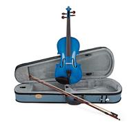 Disfraz de violín arlequín tamaño 1/4, azul marino con lazo P&H y funda ligera, 1401FBU