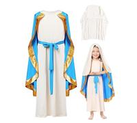 Disfraz De Virgin Mary - Escena De Natividad - Disfraz | Disfraz De Virgen María Para Niña Navidad | Capa De Personajes Bíblicos, Ropa De La Escuela Para Niños Para El Desempeño Del Juego De Roles Fes