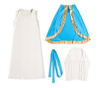 Disfraz De Virgin Mary - Vestido De Túnica Bíblica Azul, Angel Church Cosplay | Atuendo De Natividad Sagrada, Vestido Modesto De Personaje Santo, Ropa De Recreación Religiosa Para Obras De Teatro De N
