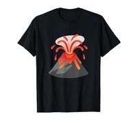 Disfraz de volcán Camiseta gráfica económica, Hombre, Negro, M