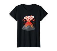 Disfraz de volcán Camiseta gráfica económica, Mujer, Negro, M