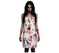 Disfraz de zombie sangriento de carnicero para mujer, cómodo elegante tiempo libre festivalmente transpirable, disfraz de Halloween, carnaval y cosplay, accesorio de terror para fiestas y cumpleaños