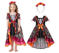 Disfraz del Día de los Muertos con diadema Dia de los Muertos Disfraz de calavera para niños Halloween Carnaval (110)