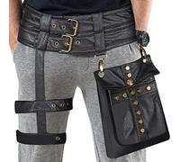 Disfraz del Renacimiento de Cuero Medieval | Bolsa de Cuero Fanny Pack | Alcance del Alcance de usos, Accesorios de Disfraces Medievales Steampunk, Soporte para teléfonos celulares, Correa Ajustable
