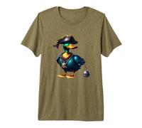Disfraz Divertido con Cadena de Pato Pirata, Sombrero y Espada Camiseta Premium