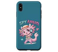 Disfraz Divertido de Agente Secreto para niñas, de Spy Axolotl, Color Rosa, Detective Carcasa para iPhone XS MAX