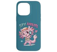 Disfraz Divertido de Agente Secreto para niñas, de Spy Axolotl, Color Rosa, Detective Carcasa para iPhone 14 Pro MAX
