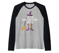 Disfraz Divertido de Bruja con Texto en inglés I'm The School Secretary Witch Camiseta Manga Raglan