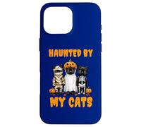 Disfraz Divertido de Calabaza Fantasma Haunted by My Cats para Halloween Carcasa para iPhone 16 Pro MAX