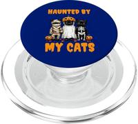 Disfraz Divertido de Calabaza Fantasma Haunted by My Cats para Halloween PopSockets PopGrip para MagSafe