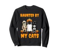 Disfraz Divertido de Calabaza Fantasma Haunted by My Cats para Halloween Sudadera