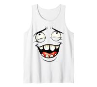 Disfraz Divertido de Cara de Sentimientos Felices Locos Camiseta sin Mangas