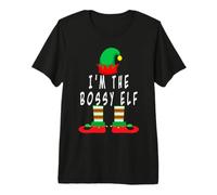 Disfraz Divertido de Elfo navideño con Texto en inglés I'm The Bossy Elf Camiseta Premium