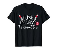 Disfraz Divertido de Enfermera I Like Big Veins & I Cannot Lie Camiseta gráfica económica, Hombre, Negro, XL