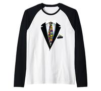 Disfraz Divertido de Esmoquin con Corbata de Cultura Latina Camiseta Manga Raglan