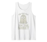 Disfraz Divertido de Fantasma con Texto en inglés I'm Too Old For This She Camiseta sin Mangas