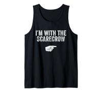 Disfraz Divertido de Halloween a Juego con Texto I'm with The Scarecrow Camiseta sin Mangas