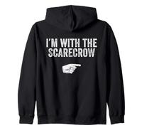 Disfraz Divertido de Halloween a Juego con Texto I'm with The Scarecrow Sudadera con Capucha