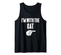 Disfraz Divertido de Halloween con Texto en inglés I'm with The Cat Camiseta sin Mangas