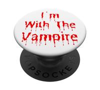 Disfraz Divertido de Halloween con Texto en inglés I'm with The Vampire PopSockets PopGrip Adhesivo