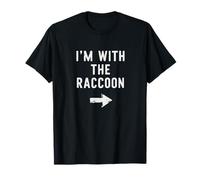 Disfraz Divertido de Halloween para Parejas I'm with The Raccoon Camiseta