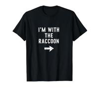 Disfraz Divertido de Halloween para Parejas I'm with The Raccoon Camiseta gráfica económica, Hombre, Negro, XL