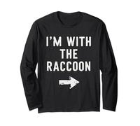 Disfraz Divertido de Halloween para Parejas I'm with The Raccoon Manga Larga