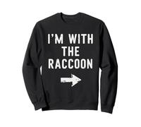 Disfraz Divertido de Halloween para Parejas I'm with The Raccoon Sudadera