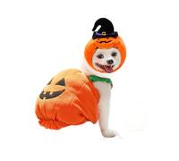 Disfraz divertido de transformación de Halloween y Navidad para perro con dos pies, ropa y accesorios para perros (calabaza naranja, M)
