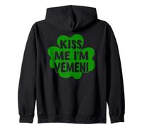 Disfraz divertido de trébol de San Patricio Kiss Me I'm Yemeni Sudadera con Capucha
