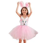 Disfraz Easter Bunny para niñas - Pink/White, Kids Bunny Animal Ears Headband, Tutu Dress With Paws Set, Soft Tulle Tutu Skirt, Furry Detachable Tail | Halloween, Easter, Dress-Up, de