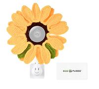 Disfraz Eco-Fused Compatible con Cámaras Nest, Lentes DSLR y Otros Lentes de Cámara de 2.17” a 4.13” 5.5 - 10.5 cm de Diámetro - Girasol - Tejido a Mano (Paquete de 1)