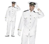 Disfraz Elegante De Capitán Oficial De La Marina De Los Años 80 Para Hombre M L