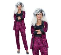 Disfraz Elegante De Dama Rayas Rosadas Años 80 Me Encanta El Glam Rock De Los 80