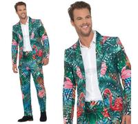 Disfraz Elegante De Playa Para Hombre Con Flamenco Tropical Hawaiano M-L