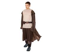 Rubies Disfraz Obi Wan Kenobi deluxe para adulto, top con detalles impresos, túnica con capucha y pantalones, Oficial Star Wars, para halloween, navidad, carnaval y cumpleaños.