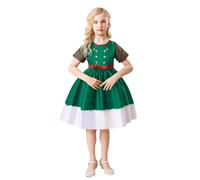 Disfraz Elfo Bebe, Vestido de desfile para niñas y niños, disfraz de fiesta de baile de Navidad, vestido de princesa (Green, 7-8 Years)
