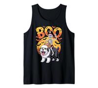Disfraz Espeluznante de OES en Boo Old English Sheepdog Halloween Camiseta sin Mangas