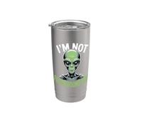 Disfraz extraño y divertido de alienígena I'm Not From Around Here Vaso térmico de acero inoxidable de doble pared