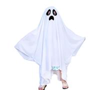 Disfraz fantasma de sábana blanca para niños - atuendo de Halloween con capucha | Unisex Solid Color Cloak | Material suave y transpirable para juego de roles, disfraz, actuaciones y temas espeluznant