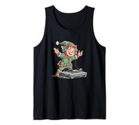 Disfraz Festivo de Cabina de DJ para los Amantes de los Elfos de Navidad Camiseta sin Mangas