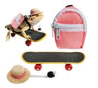 Disfraz genérico para Dragon Barbudo - Sombrero ajustable Suministros para Reptiles - Kit arnés sombrero patín con ruedas para tortuga para Cosplay Fotos Enriquecimiento
