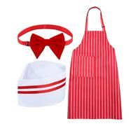 Disfraz genérico para stand de concesión | Uniforme ajustable a rayas rojo años 1950 - Traje de noche de cine con sombrero y rojos para de cumpleaños juego de rol