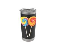 Disfraz genial de caramelos de piruleta para amantes de los dulces coloridos Vaso térmico de acero inoxidable de doble pared