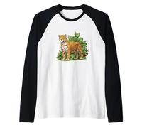 Disfraz Genial de Jaguar en la Selva para niños y niñas Camiseta Manga Raglan