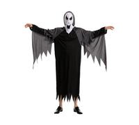 Disfraz Ghost Face Scream con Máscara Disfraz de Cosplay con Cara de Fantasma Espeluznante para Halloween Y Carnaval con Cuchillo de Juguete Y Máscara
